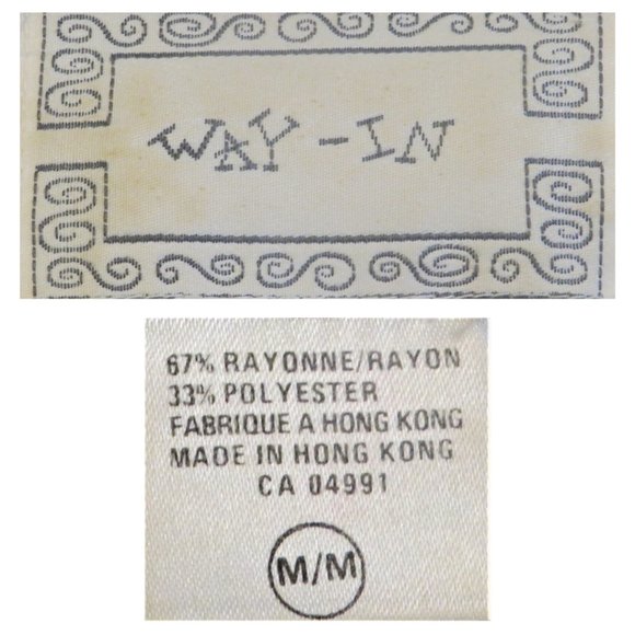 WAY-IN Blue Button Up Blouse in Size Medium - Picture 3 of 5